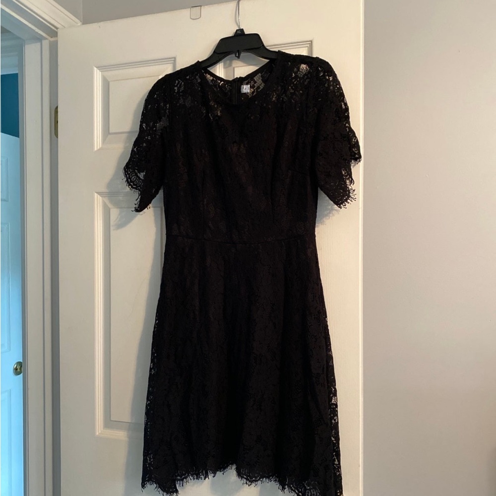 Black Lace Skater Dress